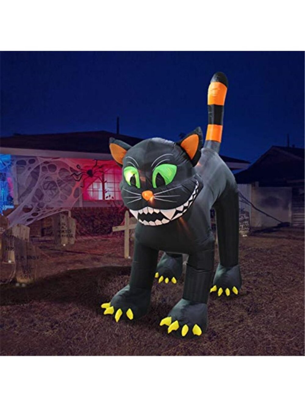 11 Foot Tall Animated Halloween Inflatable Black Cat
